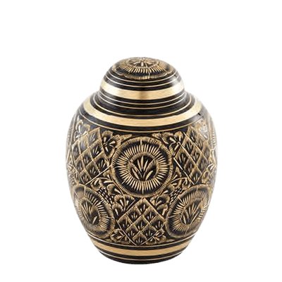 Midnight Ornate Medium Cremation Urn