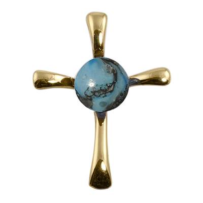 Mineral Cross Cremation Ash Pendant