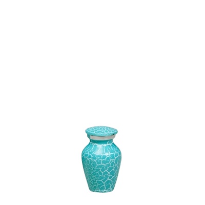 Mint Crackle Metal Keepsake Urn