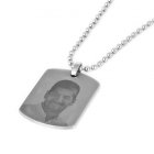 Modern Stainless Etched Pendant