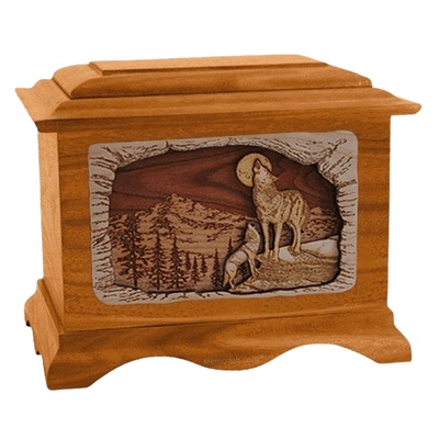 Moonlight Serenade Mahogany Cremation Urn