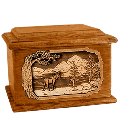 Moose Mahogany Memory Chest Cremation Urn