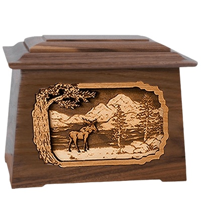 Moose Walnut Aristocrat Cremation Urn