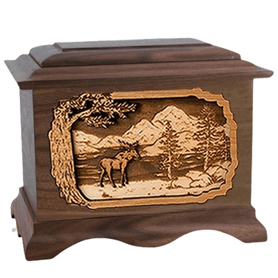 Moose Walnut Cremation Urn