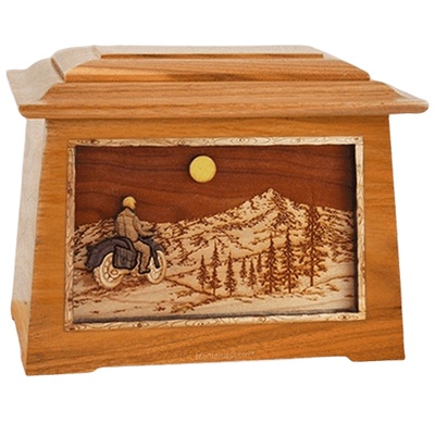 Motorcycle Mountains Mahogany Aristocrat Cremation Urn