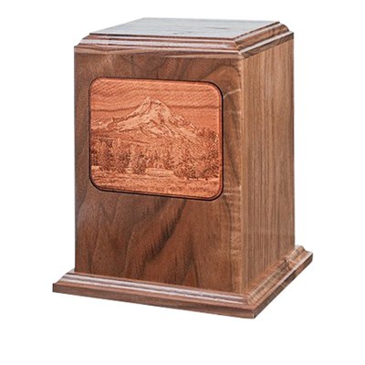Mount Hood Walnut Wood Cremation Urn