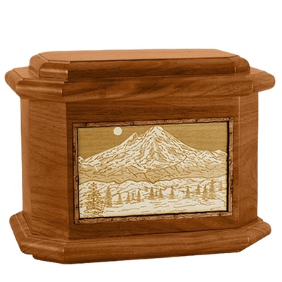 Mt Baker Mahogany Octagon Cremation Urn