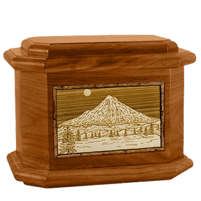 Mt Hood Mahogany Octagon Cremation Urn