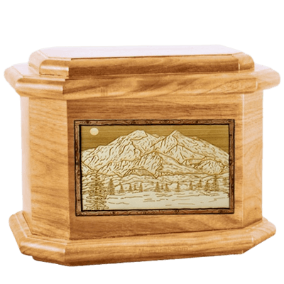 Mt McKinley Oak Octagon Cremation Urn