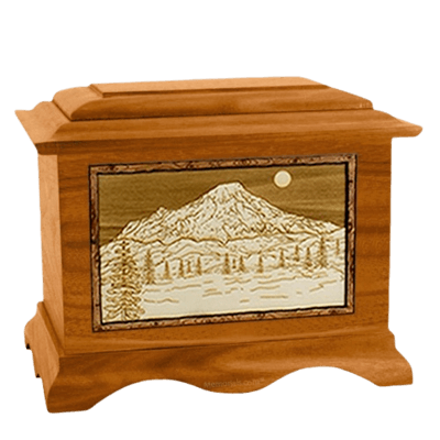 Mt Rainier Mahogany Cremation Urn
