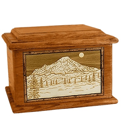 Mt Rainier Mahogany Memory Chest Cremation Urn