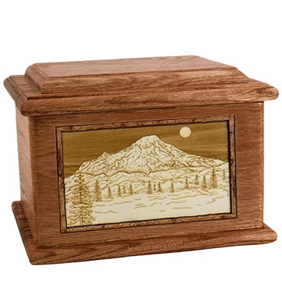 Mt Rainier Walnut Memory Chest Cremation Urn