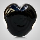 Mystic Black Cremation Ash Glass Heart