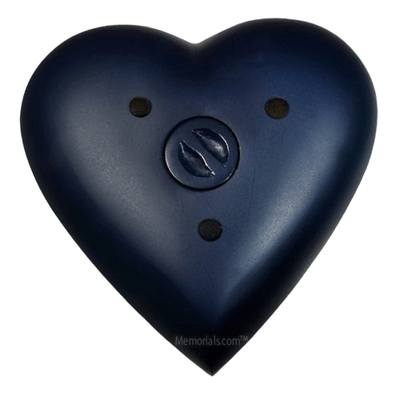 Navy Blue Heart Print Child Cremation Urn