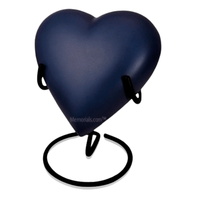 Navy Blue Heart Child Cremation Urn