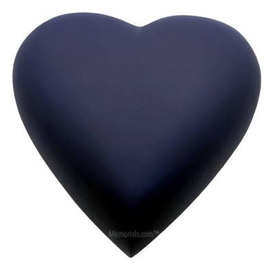 Navy Blue Heart Keepsake Cremation Urn