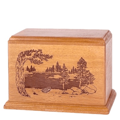 New Lake Companion Cherry Wood Urn