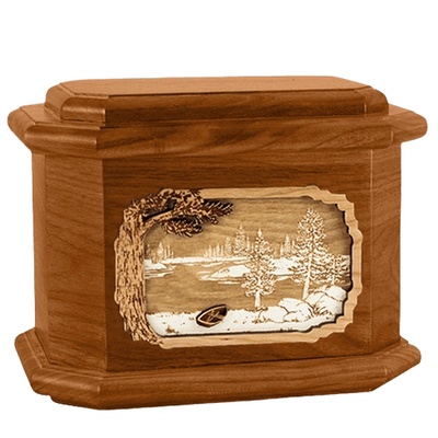 New Lake Mahogany Octagon Cremation Urn