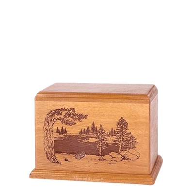 New Lake Small Cherry Wood Urn