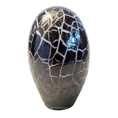 Noir Crackle Glass Cremation Urn