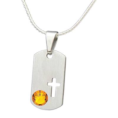 November Cross Cremation Pendant