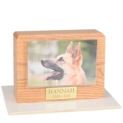 Oak Picture Small Pet Cremation Urn