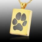 Oblong Paw Tag 14k Gold Print Cremation Keepsakes