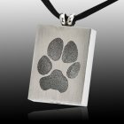 Oblong Paw Tag Stainless Print Cremation Keepsakes