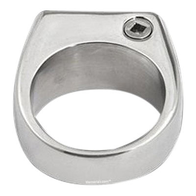 Oblong Stainless Cremation Print Ring