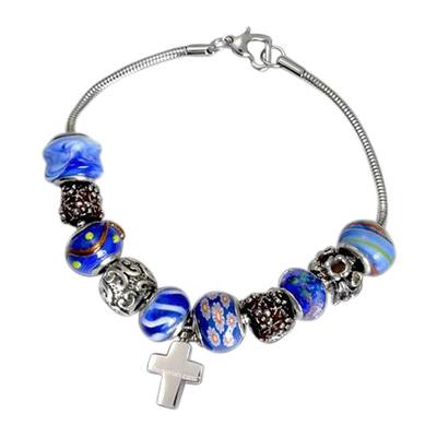 Ocean Cross Cremation Bracelet