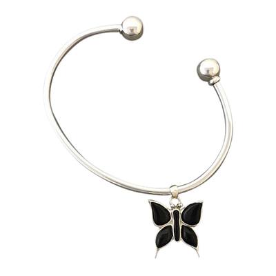 Onyx Butterfly Cremation Bangle
