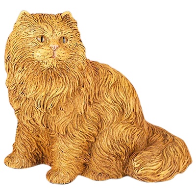 Orange Longhair Cat Cremation Urn