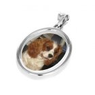 Oval White Gold Photo Pendant