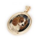 Oval Yellow Gold Photo Pendant