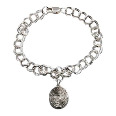 Ovalo 14k White Gold Cremation Print Bracelet