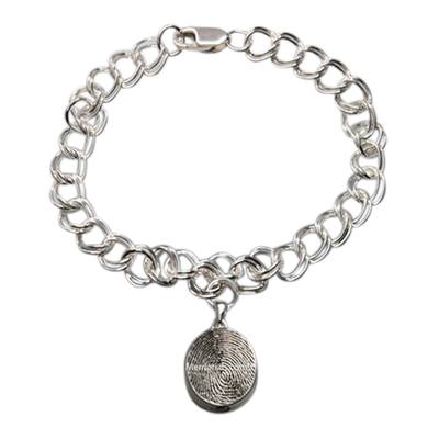 Ovalo Sterling Cremation Print Bracelet