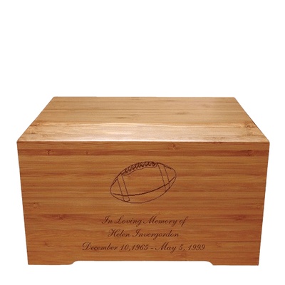 Football Bamboo Distinction Green Cremation Urn