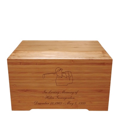 Golfer Bamboo Distinction Green Cremation Urn