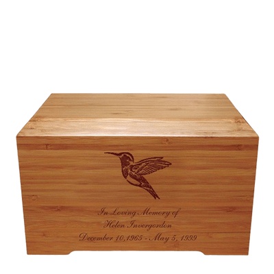 Hummingbird Bamboo Distinction Green Cremation Urn