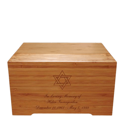 Star of David Bamboo Distinction Green Cremation Urn