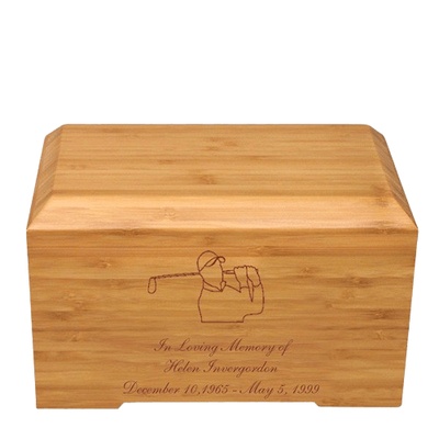 Golfer Bamboo Essence Cremation Urn