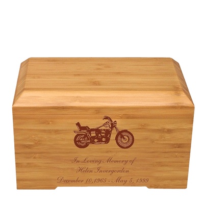 Motorcycle Bamboo Essence Cremation Urn