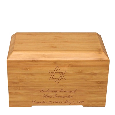 Star of David Bamboo Essence Cremation Urn