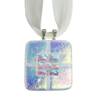 Clear Blue Memorial Ashes Pendants