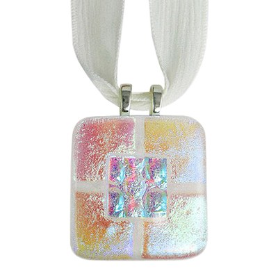 Clear Pink Memorial Ashes Pendants