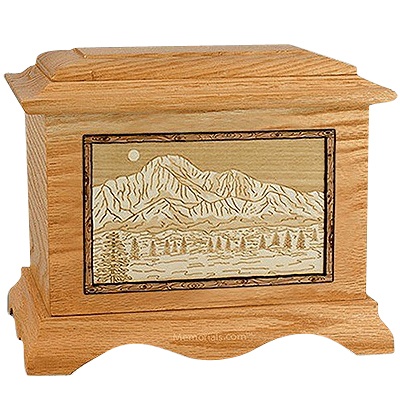 Pikes Peak Oak Cremation Urn For Two