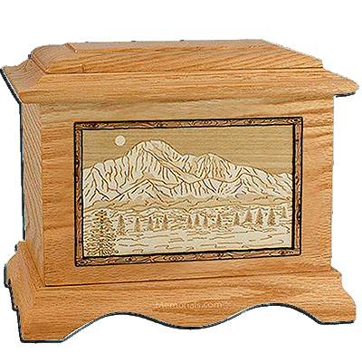 Pikes Peak Oak Cremation Urn For Two