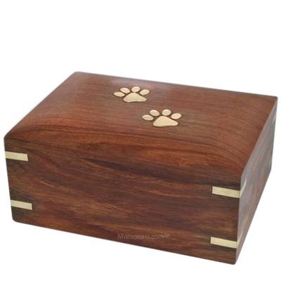 Paw Print Wood Cremation Urn