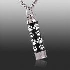 Paw Prints Cylinder Memorial Jewelry