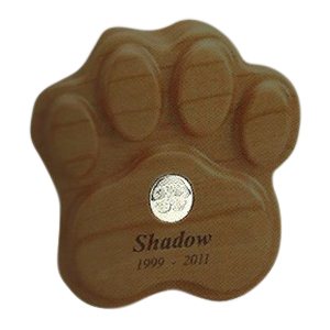 Walnut Paw Print Pet Keepsake Urn